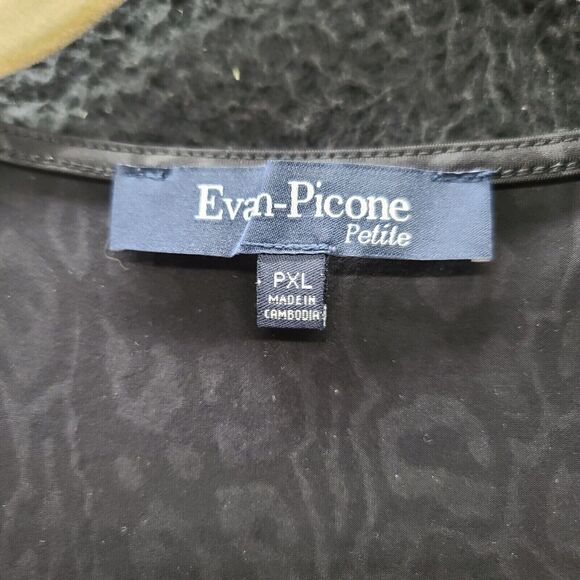 Evan Picone Womens Blouse Black Size PXL Polyester Blend Pullover Short Sleeve - Picture 6 of 12